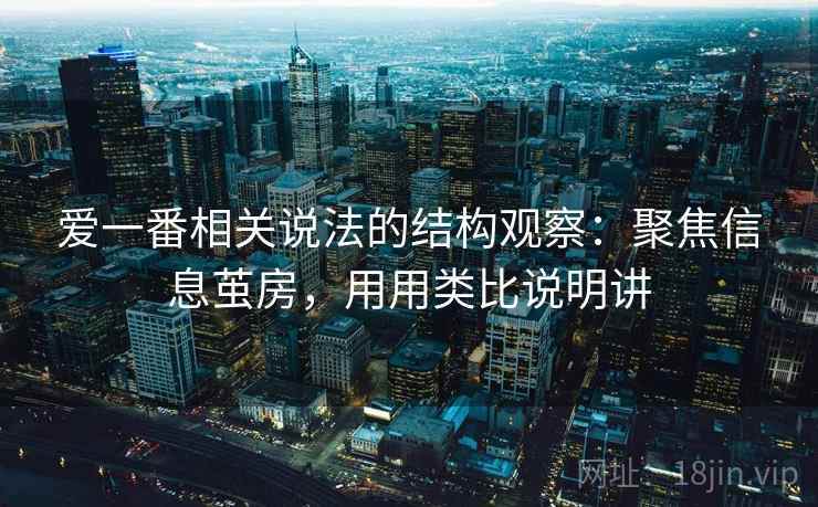 爱一番相关说法的结构观察：聚焦信息茧房，用用类比说明讲